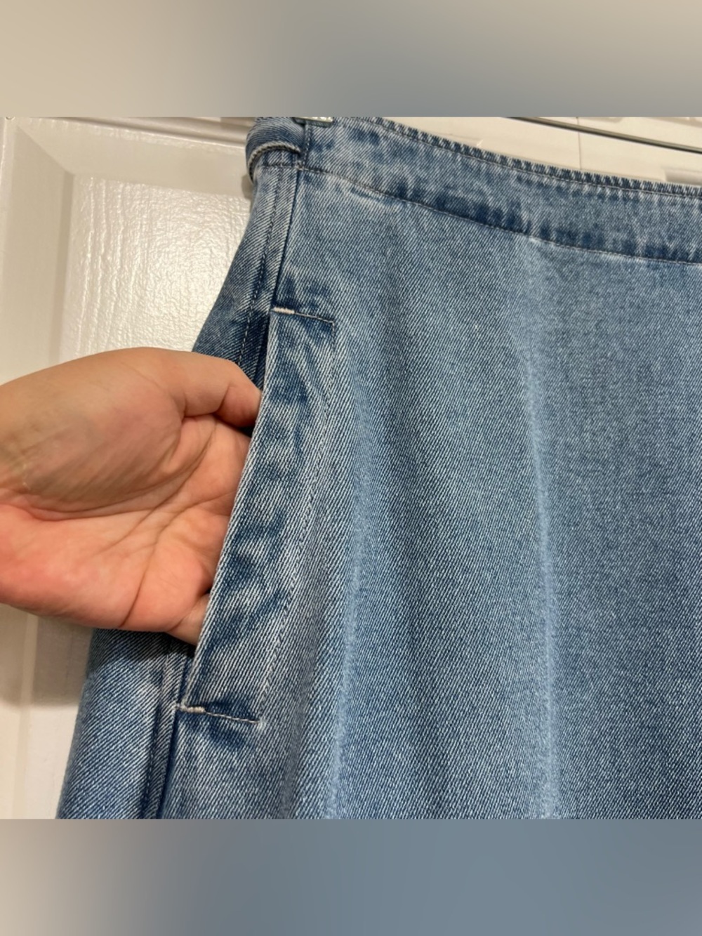 NEW Anthropologie Citizens Of Humanity Madelyn Denim Midi Wrap Skirt Size XS - Picture 7 of 16